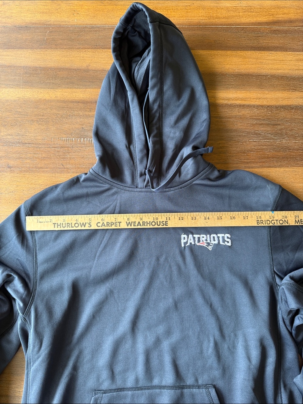 Men’s Large Dunbrooke Patriots Charcoal Gray Pullover Hoodie - Picture 3 of 10